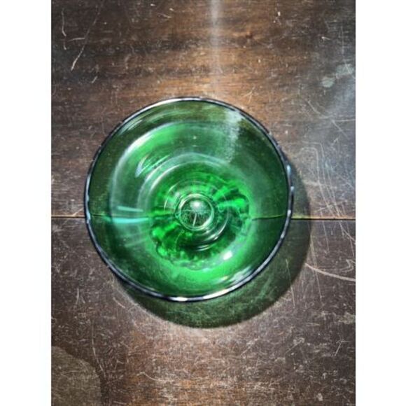 Anchor Hocking Burple **SET OF 2**  Champagne Sherbets Cups Green EXCELLENT - Picture 3 of 7